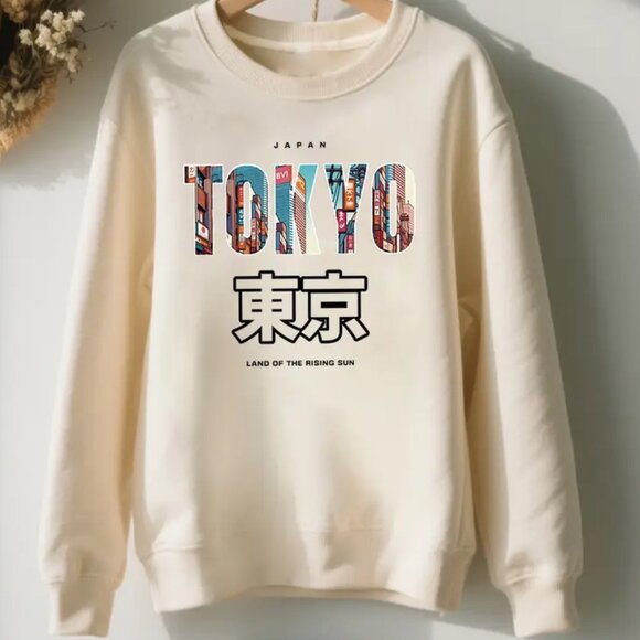 Tokyo, Japan Pullover Sweatshirt Off-White - Picture 1 of 1